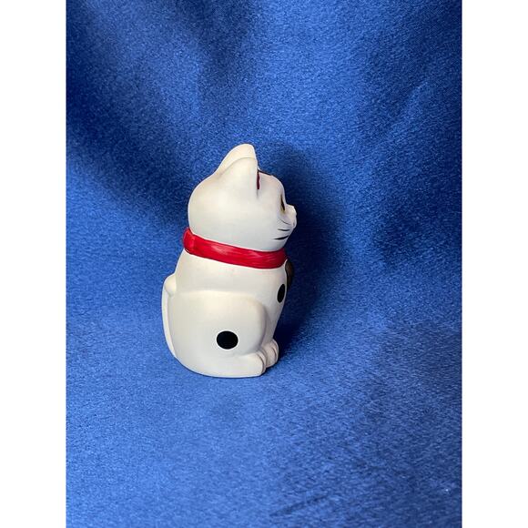 Bisque Porcelain Maneki Neko Japanese Lucky Cat Figurine - Picture 2 of 6